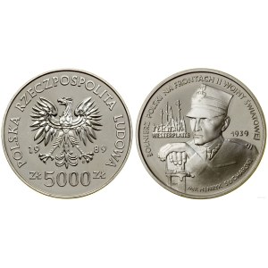 Polsko, 5 000 zlotých, 1989, Varšava