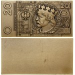 Poland, commemorative plaque—front side of the 20 zlotych banknote, issued in 1994