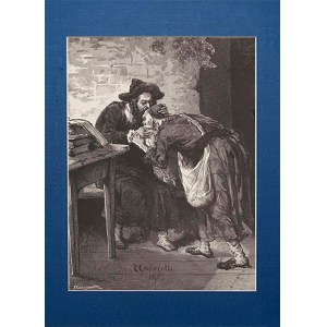 Elwiro Michał ANDRIOLLI (1836–1893), “Todros Blessing the Elder…” from Meir Ezofowicz, woodcut, 1878
