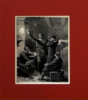 Elwiro Michał ANDRIOLLI (1836-1893), U Eliezera, rys. z Meir Ezofowicz drzeworyt 1878