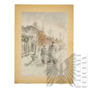 Zdzisław CZERMAŃSKI (1900 - 1970), Litografia z 1936 roku z cyklu Piłsudski na Syberii