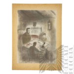 Zdzisław CZERMAŃSKI (1900 - 1970), Litografia z 1936 roku z cyklu Piłsudski na Syberii