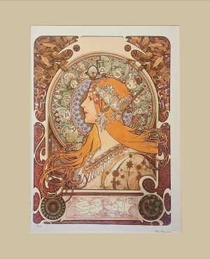 Alfons Maria Mucha (1860 - 1939), z serii: Zodiak La Plume
