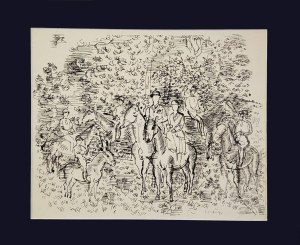 Raoul DUFY (1877 - 1953), Equitation au Bois de Boulogne, (Jazda konna w Lasku Bulońskim),1965