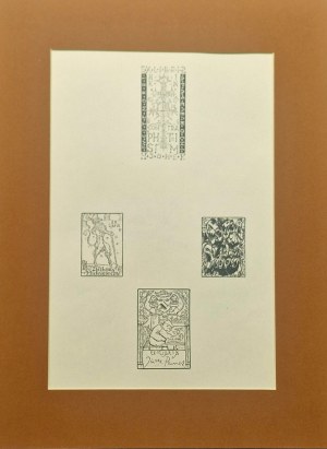 Józef GIELNIAK (1932 - 1972), Zestaw 4 exlibrisów