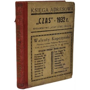 Księga adresowa  Czas 1932, Łódź.