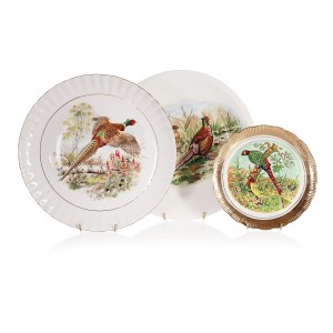 Set of pheasant-shaped cake stands