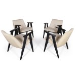 Designed by Józef CHIEROWSKI (1927–2007), Set of four "366" armchairs