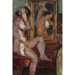 Wojciech Weiss (1875 Leorda, Rumunia - 1950 Kraków), Akt kobiecy przed lustrem