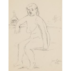 Jan Cybis (1897, Wróblin - 1972, Varsovie), Nu assis, 1939