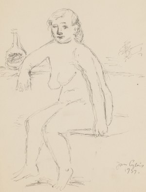 Jan Cybis (1897 Wróblin - 1972 Warszawa), Akt siedzący, 1939