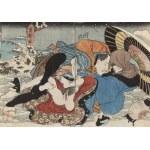 Keisai Eisen (1790–1848), *Lovers with an Umbrella*, from the series *Dew on Flower Petals*, 1865
