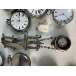 Lot of 21 vintage pocket watches from various periods, accompanied by a decorative chatelaine
