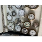 Lot of 21 vintage pocket watches from various periods, accompanied by a decorative chatelaine