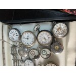 Lot of 21 vintage pocket watches from various periods, accompanied by a decorative chatelaine