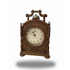 Capuchine Carved Wood Table Clock, 25x14 cm