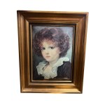 Painting on Glass, "Portrait of a Boy with a Ruff," with a 20th-Century Frame