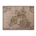 Antique Map - BRITISH ISLANDS (England, Scotland, Ireland) - Original from ca. 1655 - Nicolas SANSON - Watercolor