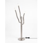 Three-light cactus-style floor lamp in brushed aluminum by Angelo Lelii Height: 190 cm | Width: 38.5 cm | Depth: 38.5 cm
