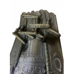 Set of bronze door handle plates in the Neoclassical style, made of cast brass and marked "Paris FB"