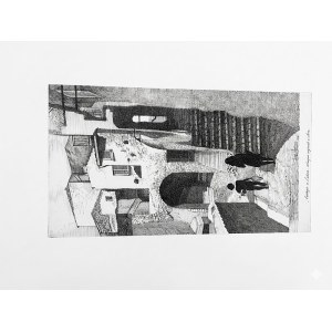 Luigi Arbore (XXe siècle), « Carrugio » à Laigueglia, 1978, dessin original à l'encre de Chine