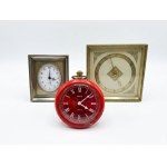 Lot of three vintage table clocks and alarm clocks from various 20th-century manufacturers
