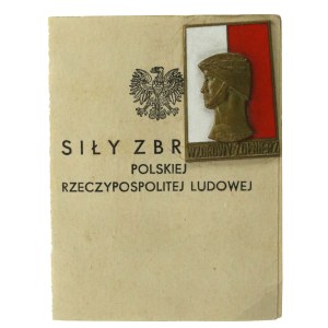 Polská lidová republika, odznak „Vzorový voják“ spolu s průkazem z roku 1961 (289)