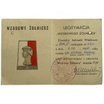 Polská lidová republika, odznak „Vzorový voják“ spolu s průkazem z roku 1961 (289)