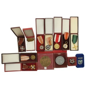 People's Republic of Poland, Set of decorations from a single person. A total of 11 decorations and 2 medals (314)