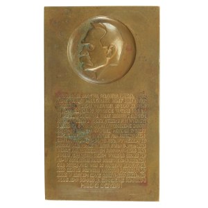 Second Polish Republic, Józef Piłsudski Commemorative Plaque. State Mint (719)
