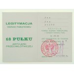 Third Republic of Poland, 18th Anti-Aircraft Artillery Regiment Badge with ID Card, 1994 (755)