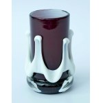 Small Glass Vase - HS Tarnowiec - Purple and White