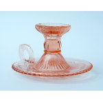 Glass oil lamp - HSG Ząbkowice - rose-colored