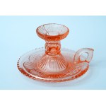Glass oil lamp - HSG Ząbkowice - rose-colored