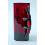 "Ażur" Glass Vase - HSG Ząbkowice - E. Trzewik-Drost - Ruby