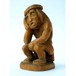 Wooden figurine “The Pensive Christ” — Zdzisław Purchała — Świętokrzyskie Province
