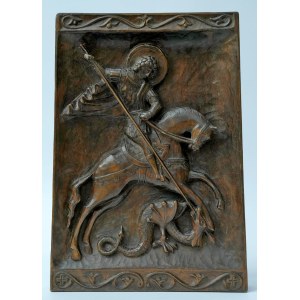 Zygmunt Walkowski, Wooden bas-relief “St. George on Horseback Fighting the Dragon” – Warsaw – 1982
