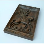 Zygmunt Walkowski, Wooden bas-relief “St. George on Horseback Fighting the Dragon” – Warsaw – 1982