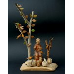 Wooden sculpture "St. Francis" - Folk Sculpture - Franciszek Wiercioch - 1990
