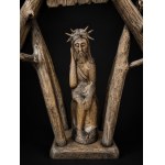 A Wooden Shrine Featuring Christ the Pensive - Franciszek Wiercioch