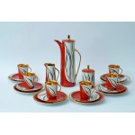 "Krokus" Porcelain Coffee Set—with dessert plates—ZPS Ćmielów—Wincenty Potacki