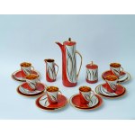 "Krokus" Porcelain Coffee Set—with dessert plates—ZPS Ćmielów—Wincenty Potacki