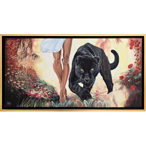 Monika SYNAK (b. 1984), Woman with a Black Panther, 2021