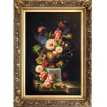 Artist UNKNOWN, Flowers in a Vase on a Dark Background