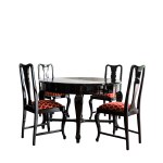Table and four chairs (set), 20th century