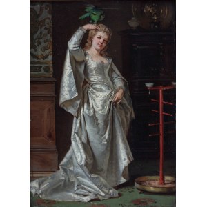 Władysław Bakałowicz (1833, Chrzanów – 1903, Paris), Lady with a Parrot
