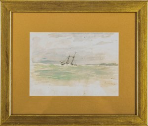 Marian Mokwa (1889 Malary - 1987 Sopot), Żaglowiec na morzu, 1922 r.