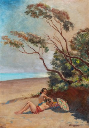 Stanisław Żurawski (1889 Krosno - 1976 Kraków), Na plaży