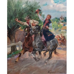 Wojciech Kossak (1856 Paryż - 1942 Kraków), Drużbowie, 1934 r.
