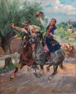 Wojciech Kossak (1856 Paryż - 1942 Kraków), Drużbowie, 1934 r.